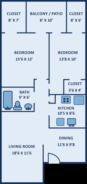 Floor Plan - 2x1