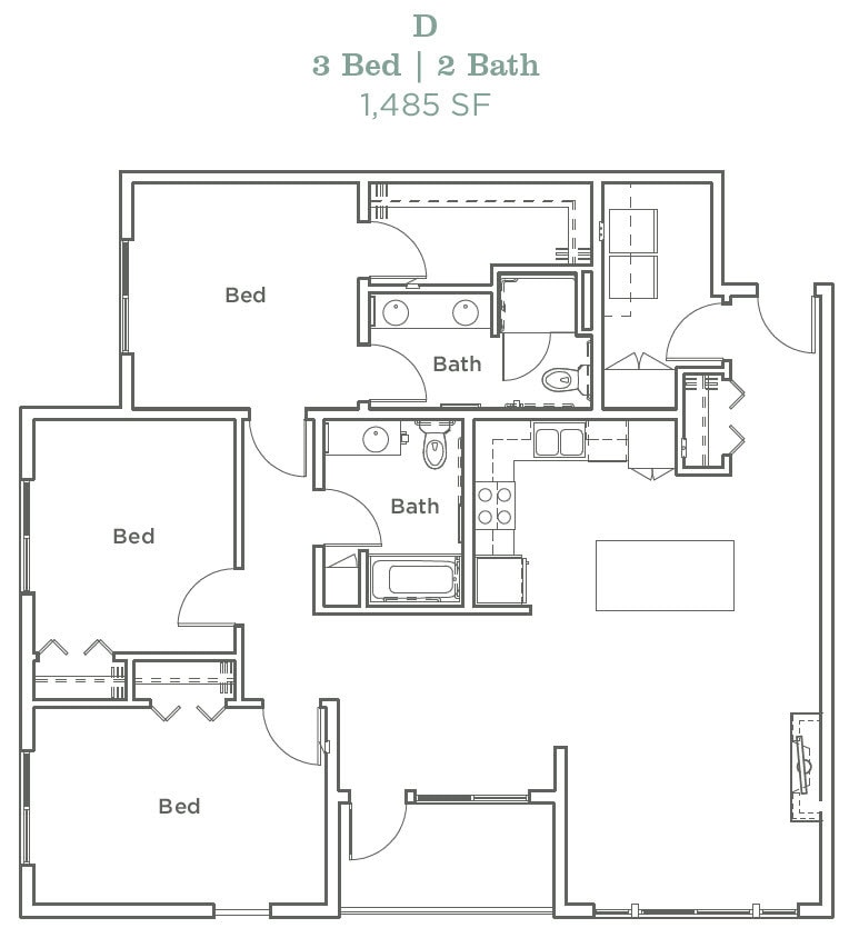 Floor Plan - Three Bedroom D