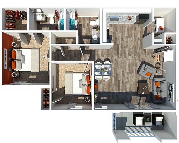 2 Bedroom 2 Bathroom - Two Bedroom | Two Bathroom