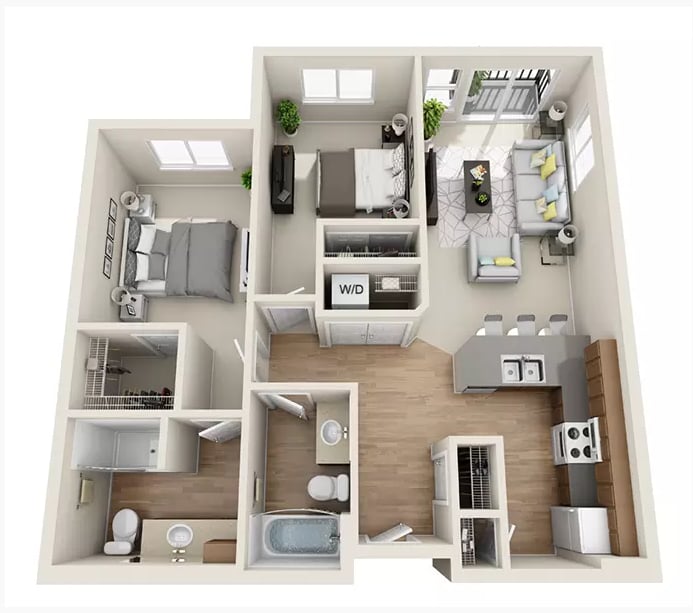 Floor Plan - 2x2 - D12