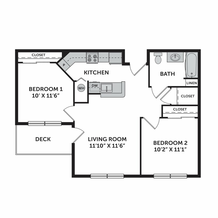 Floor Plan - 2x1 A 60% AMI