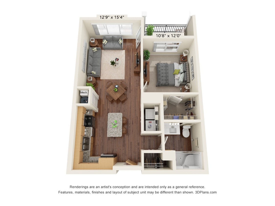 Floor Plan - One Bedroom - A2
