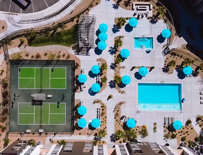 Arial of the Amenities Patio - Sky at Brio, an Active Adult (62+) Community Rental