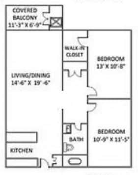2BR/1BA - 2 Bedroom