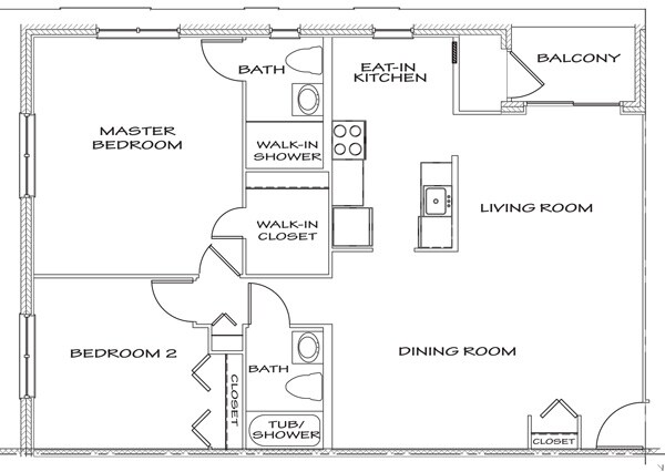 2BR/2BA - Two Bedroom