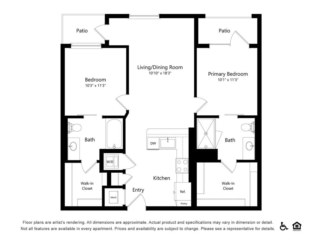2x2n | 2x2 | 998 sq ft - 2x2A