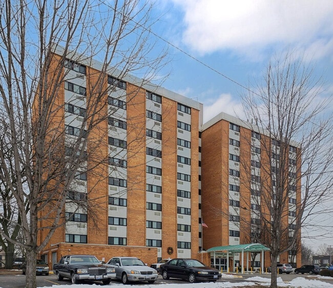 View from the southeast - Hildebrandt Highrise Apartments