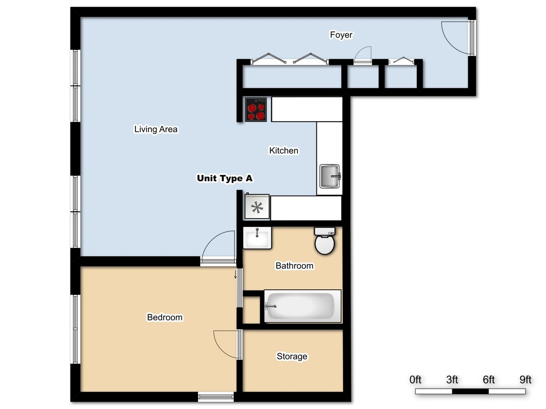 1BR/1BA - 1 Bed