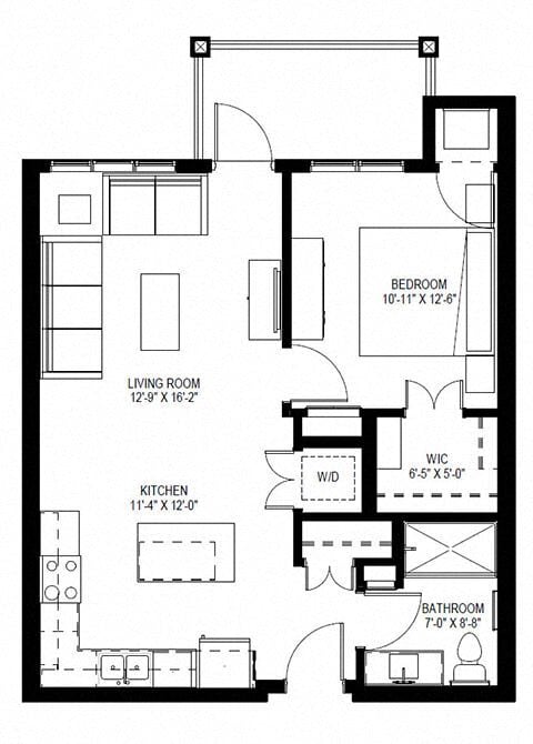 Floor Plan - One Bedroom C