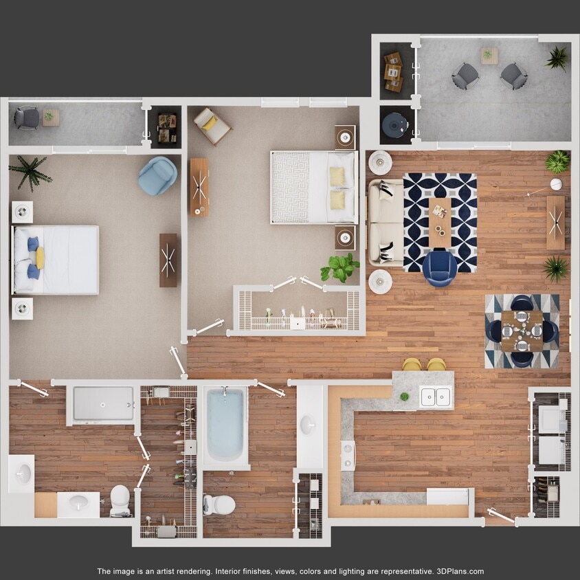 Floor Plan - Two Bedroom - Coltrane