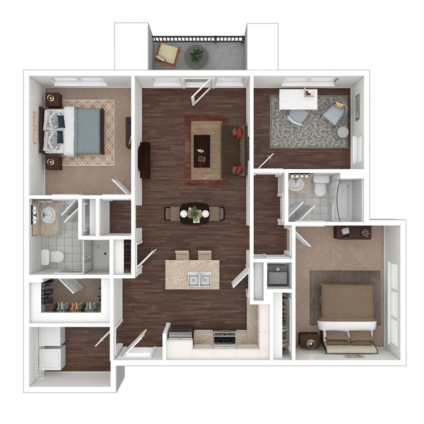 Floor Plan - 2 Bedroom Traditions Premier Den
