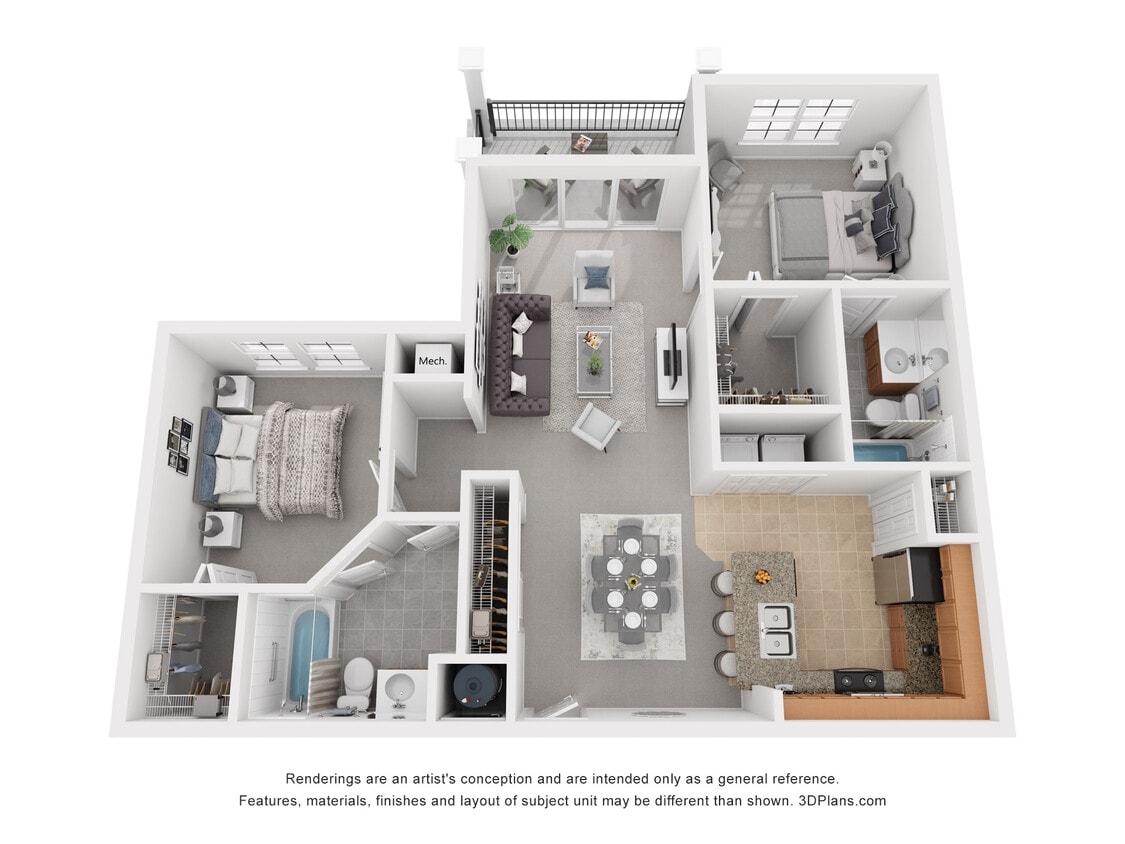 Floor Plan - Two Bedroom Two Bath