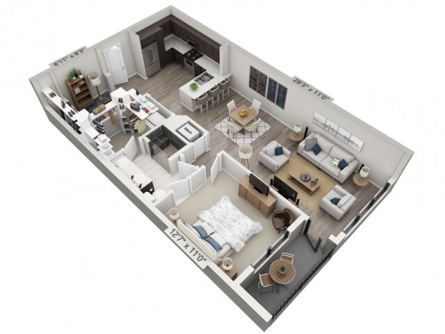 Floor plans are artist’s rendering. All dimensions are approximate. Actual product and specifications may vary in dimension or detail. Not all features are available in every apartment. Prices and availability are subject to change. - A3