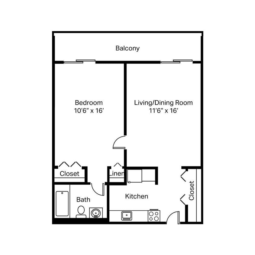 Floor Plan - One Bedroom