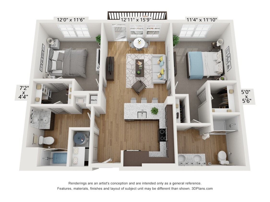 Floor Plan - 2x2 - B2