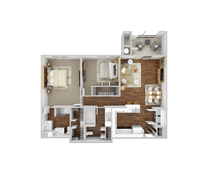 Floor Plan - Two Bedroom - Coltrane