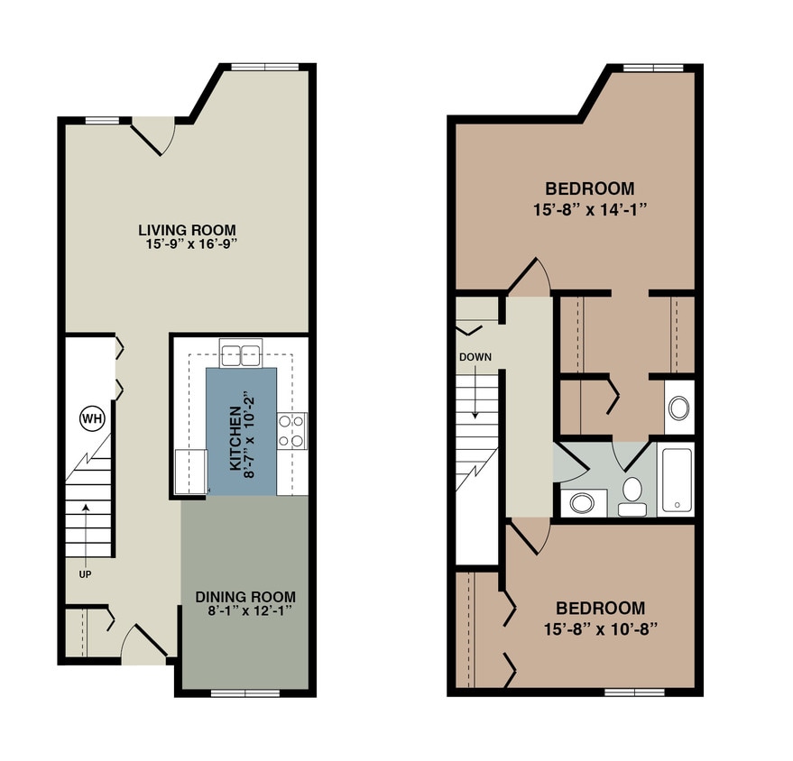 Floor Plan - 2 Bedroom Townhome