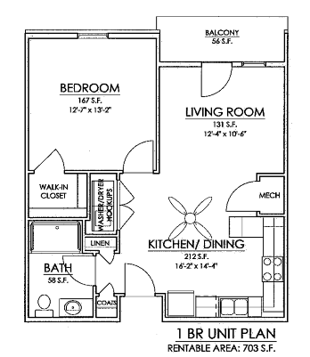 Floor Plan - 1 Bedroom