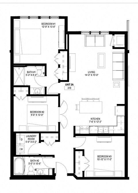 Floor Plan - Three Bedroom A