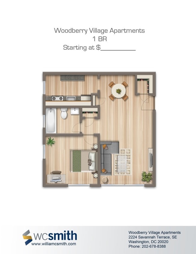 1BR/1Ba - 2 bedroom