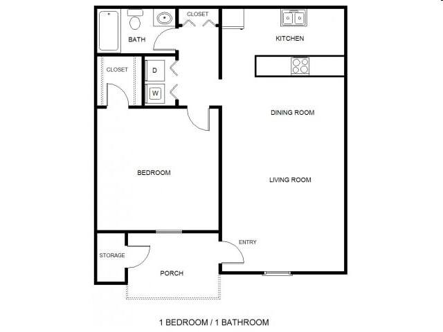 1BR/1BA - One Bedroom