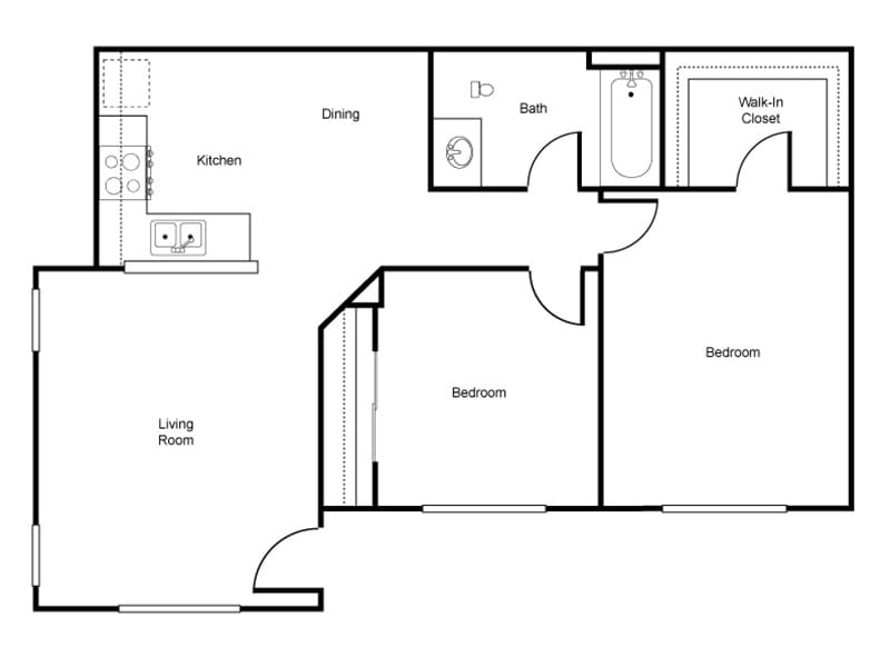 Floor Plan - 2x1