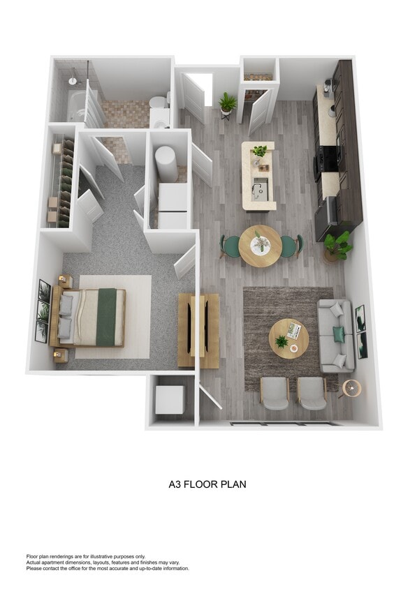 Floor Plan - A3 - One Bedroom