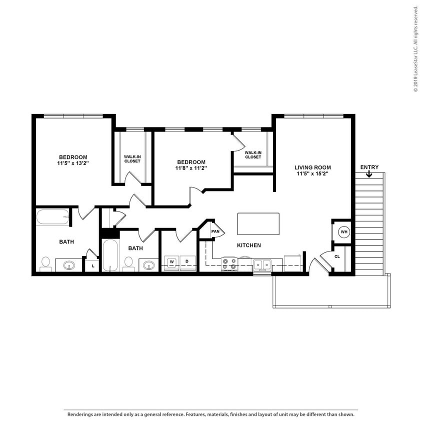 Floor Plan - 2 Bedroom Carriage House