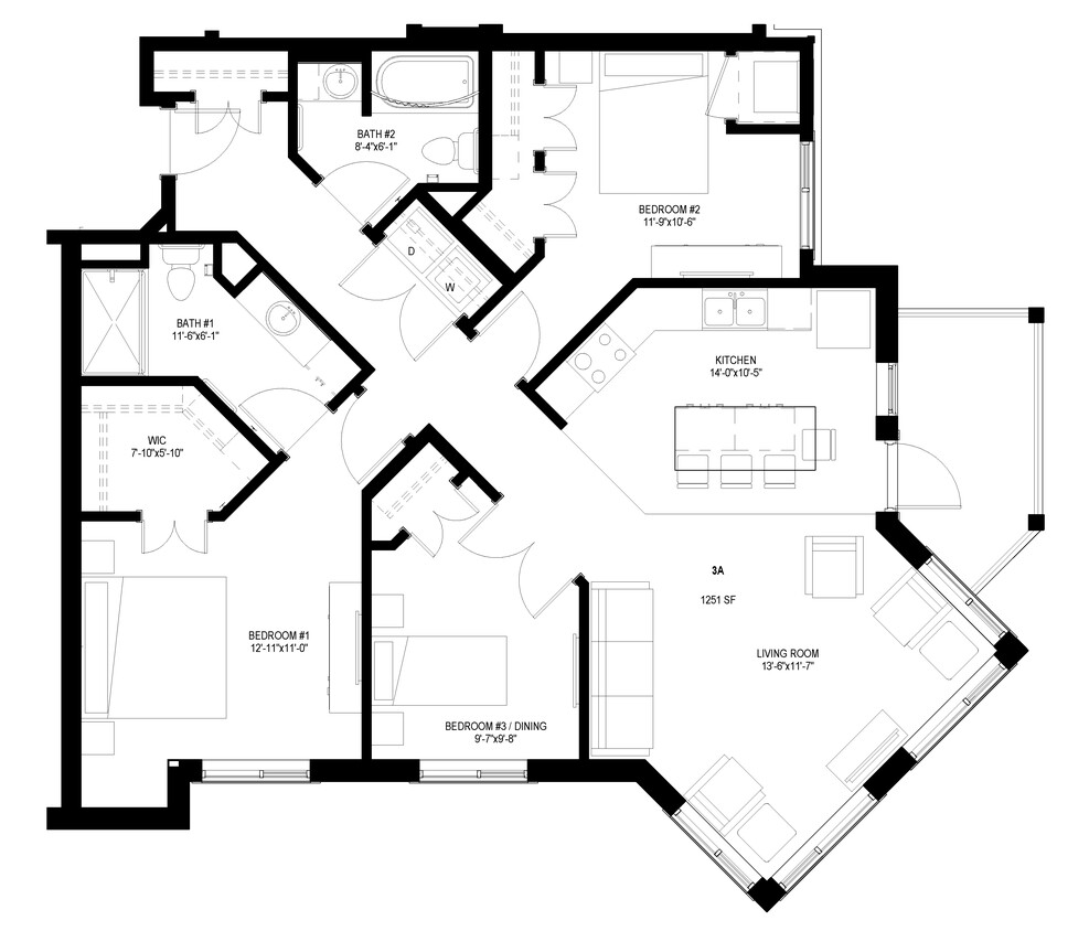 Floor Plan - Three Bedroom - A