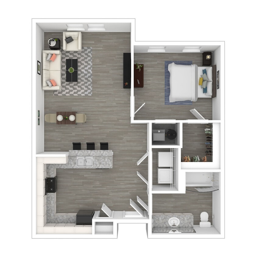 Floor Plan - 1 Bed 1 Bath
