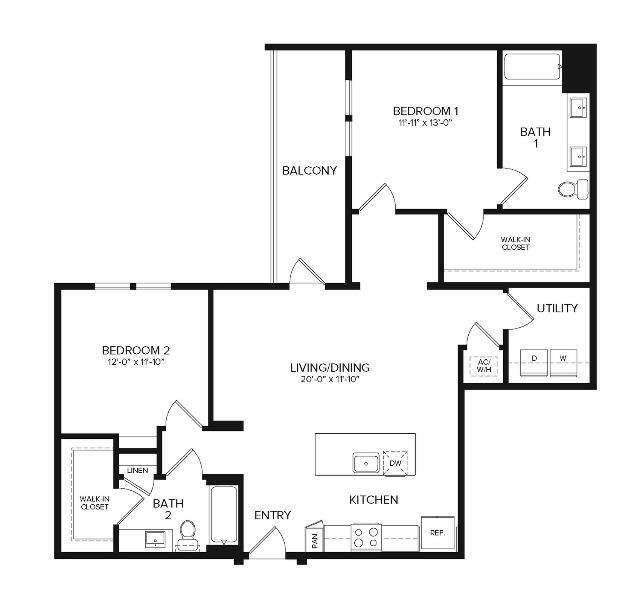 B3 ANSI | 2 bed 2 bath | 1256 sq ft - B3 ANSI