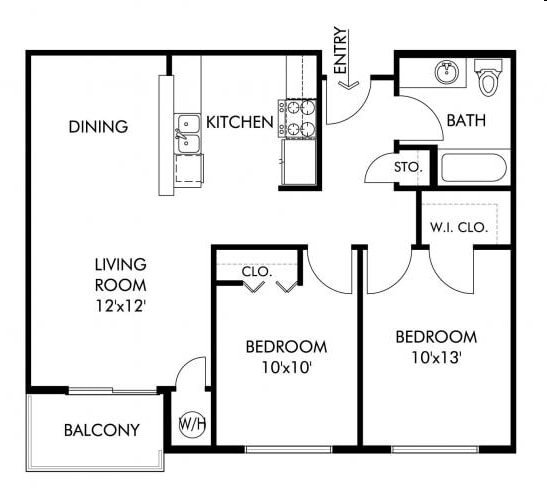 2BR/1BA - Two Bedroom - 50% AMI