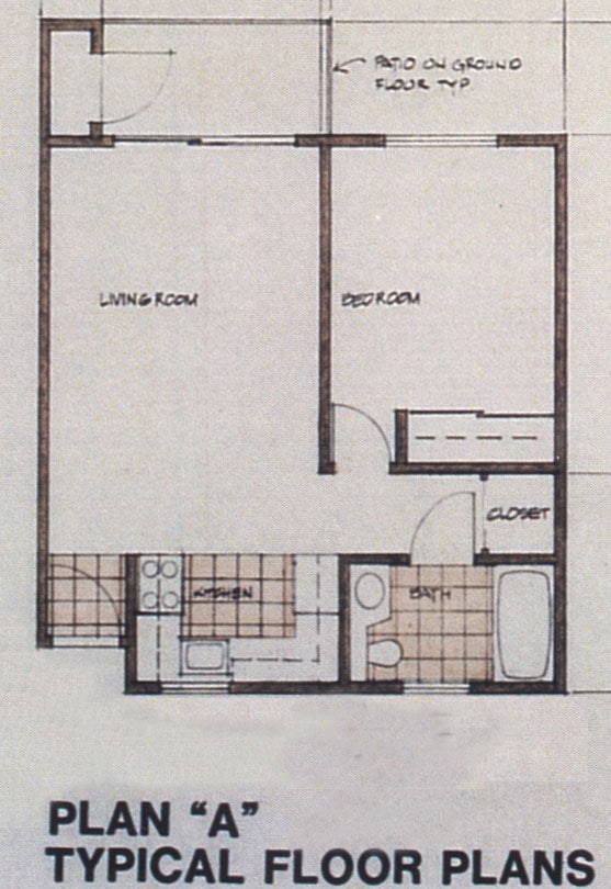 Plan A - One Bedroom One Bath 