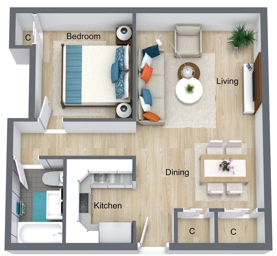 Floor Plan -  CF 1x1A