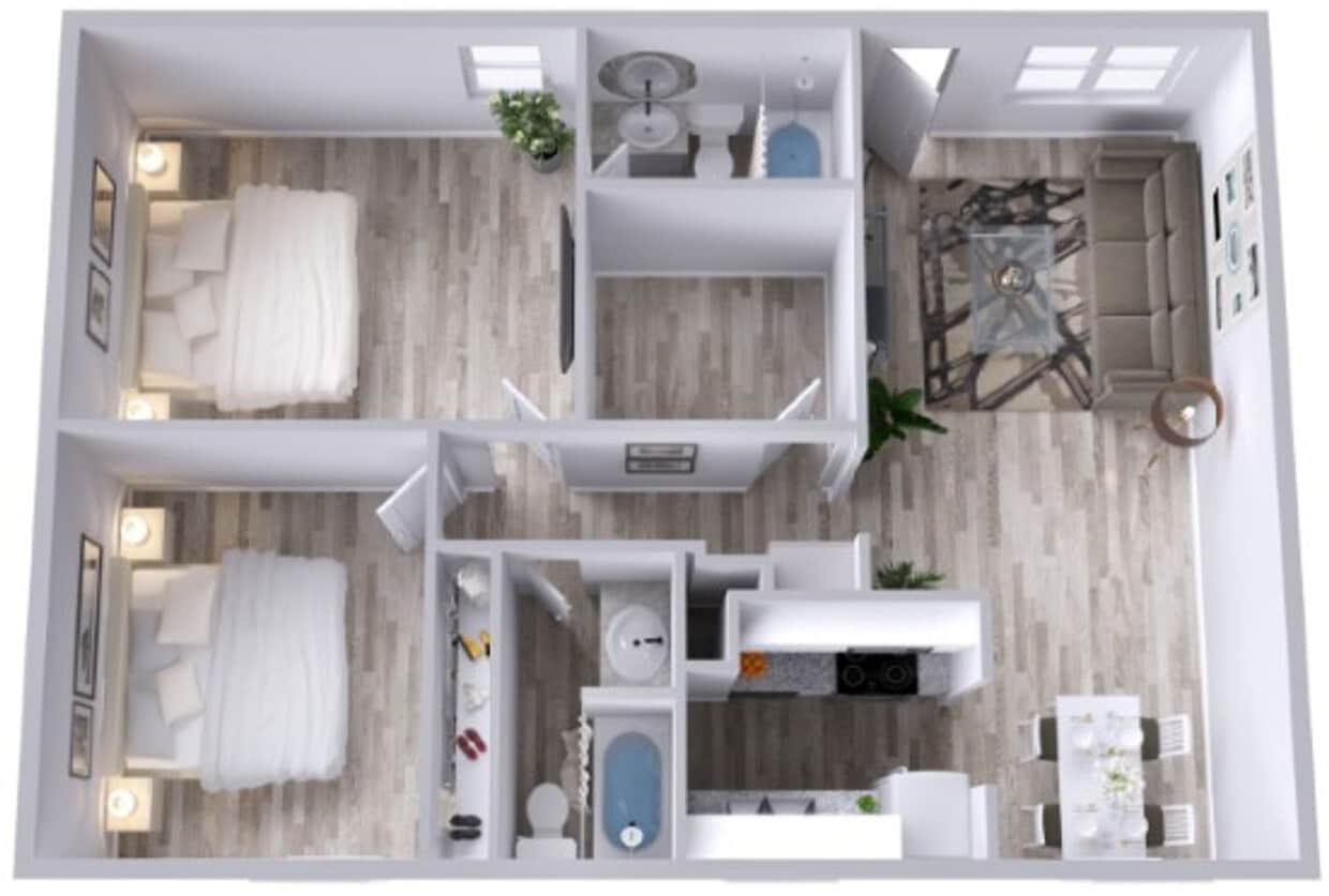 Floor Plan - 2 Bed 2 Bath