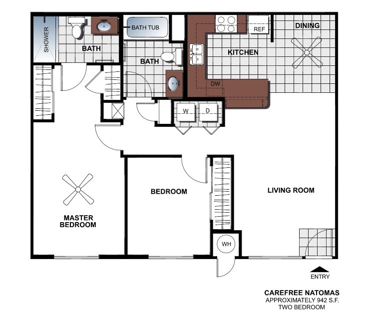 2BD, 2BA - 942 SF - 2B/2 Bath (small)