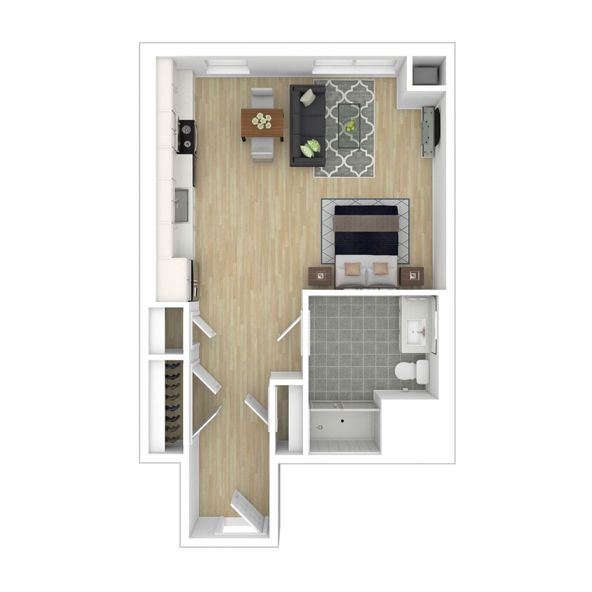 Floor Plan - Grove Studio - Income Restricted 