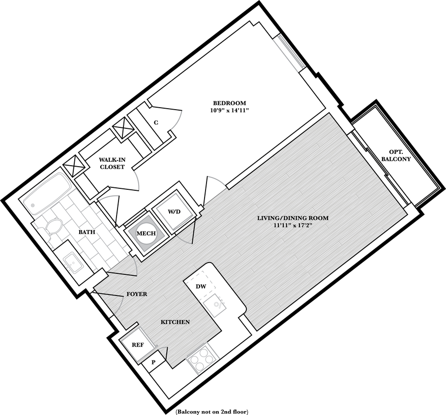 Floor Plan - 1 Bed/1 Bath