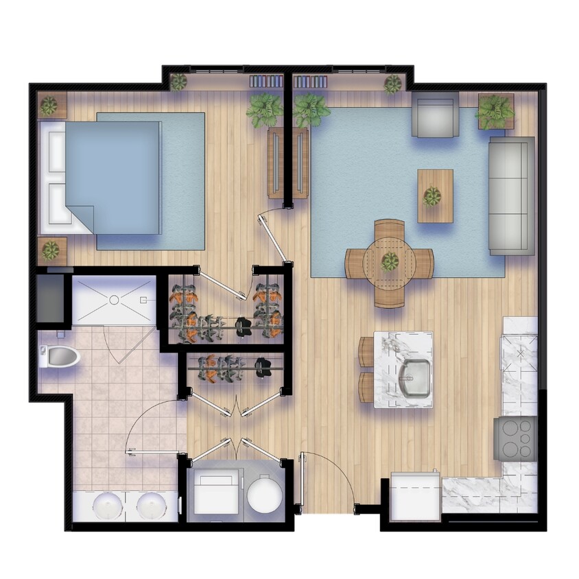 Floor Plan - 1 Bedroom K-1,3,5,9,11