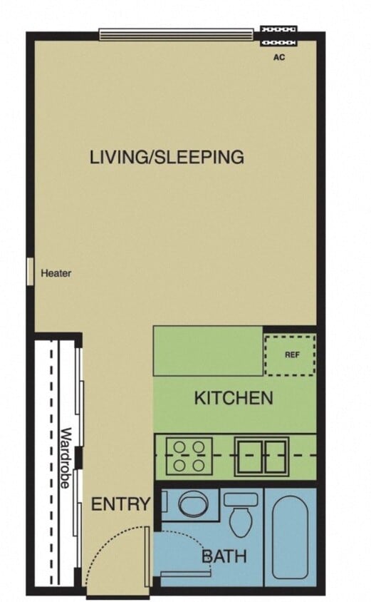 Floor Plan - Studio 1 Bathroom