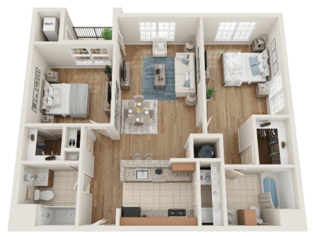 Floor Plan - Type M - Two Bedroom