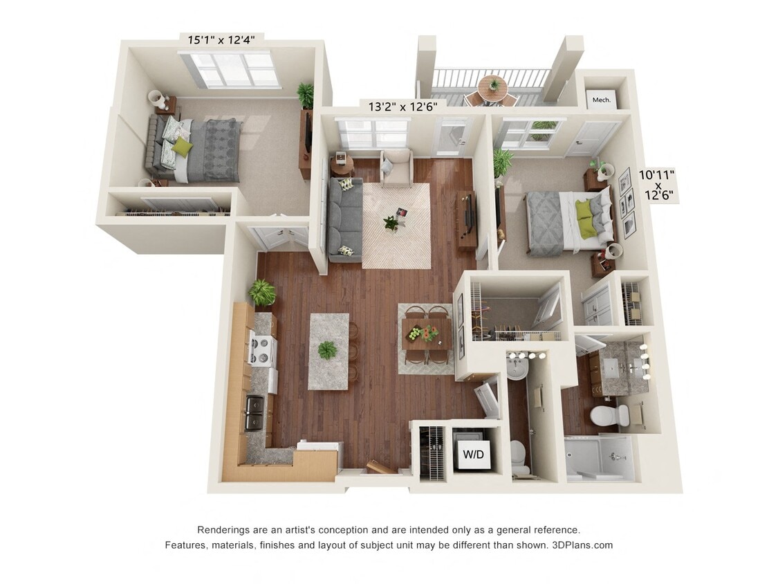 Floor Plan - Two Bedroom 2F