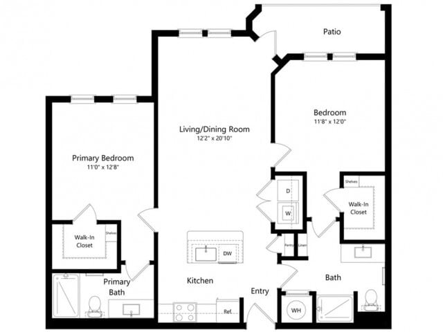 Floor plans are artist’s rendering. All dimensions are approximate. Actual product and specifications may vary in dimension or detail. Not all features are available in every apartment. Prices and availability are subject to change. - B1