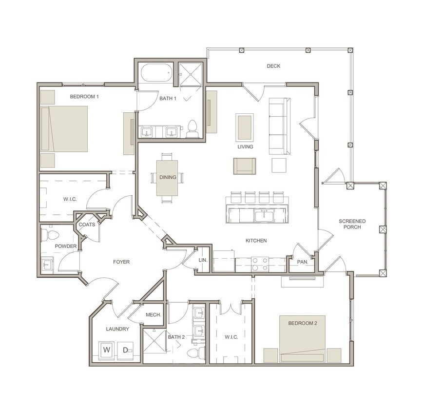 WaterWalk at Shelter Cove Towne Centre - B3 - 2 Beds - 2 Baths - 1536 Sq. ft. - B3