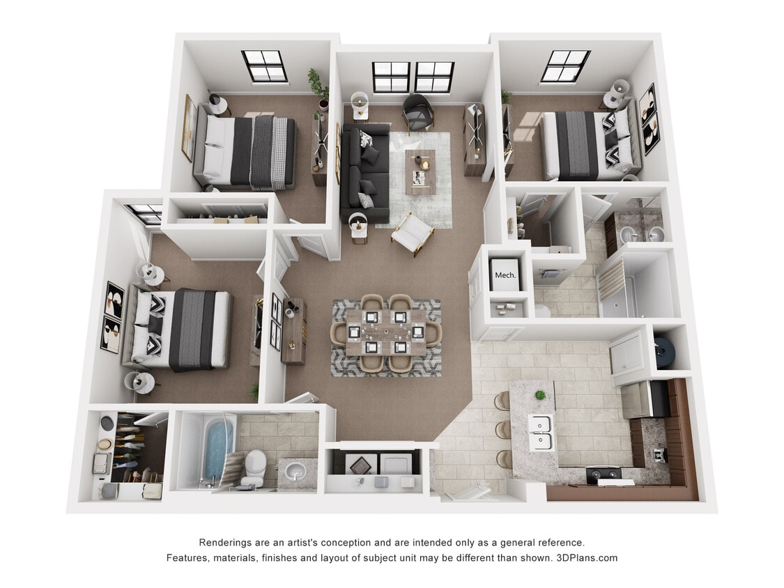 Floor Plan - Two Bedroom w/Zen Den (b)