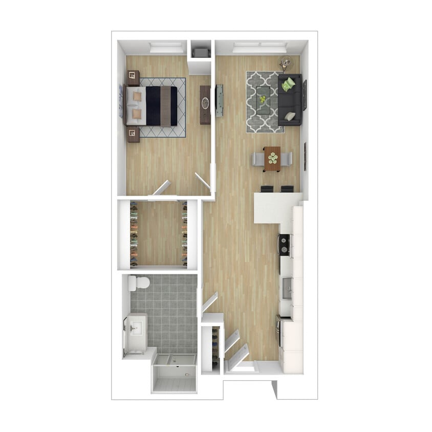 Floor Plan - Grove One Bedroom - Income Restricted