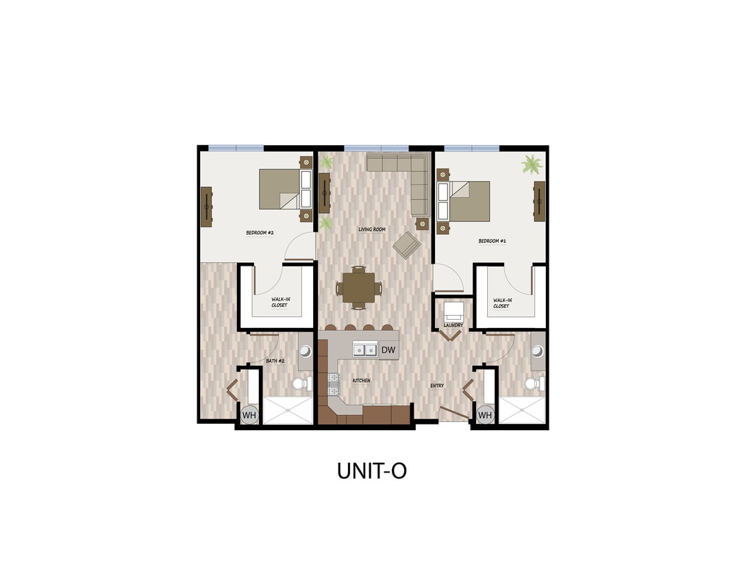 Explore the spacious and contemporary design of Unit-O, complete with modern amenities. - 2 BEDROOM MASTER SUITES 2 BATHROOM