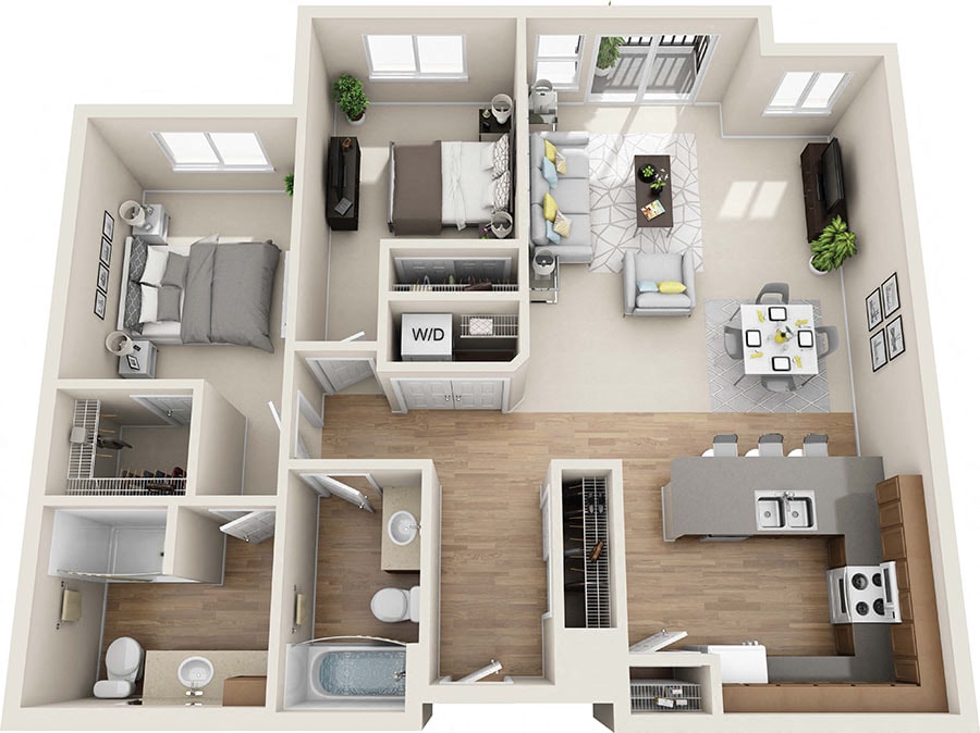 Floor Plan - 2x2 - D6