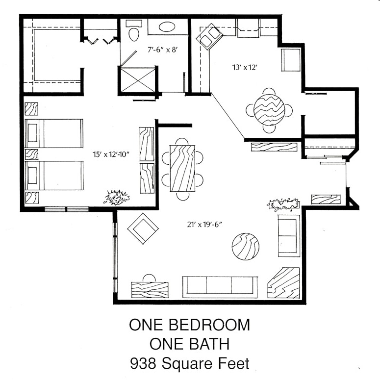 1BR/1BA - One Bedroom