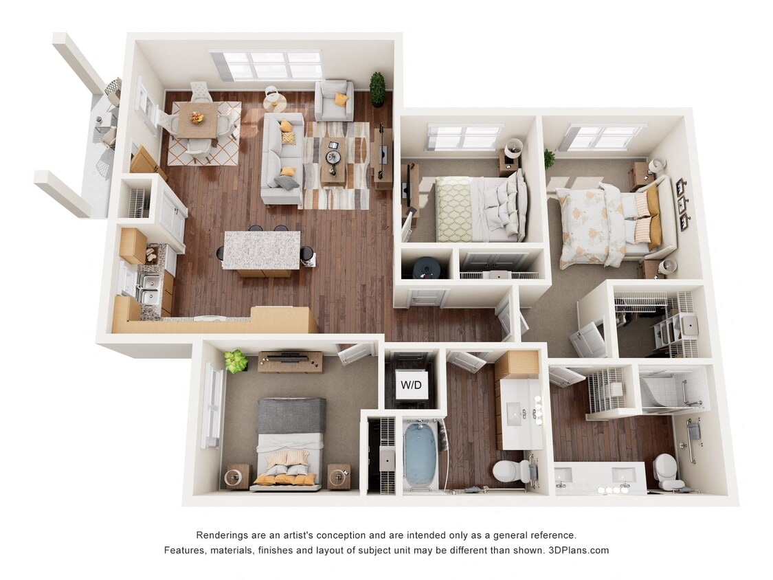 Floor Plan - Three Bedroom Cottage